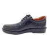 LUISETTI MENS LEATHER STITCH LACE SHOE - BLACK