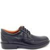 LUISETTI MENS LEATHER STITCH LACE SHOE - BLACK