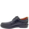 LUISETTI MENS LEATHER STITCH LACE SHOE - BLACK