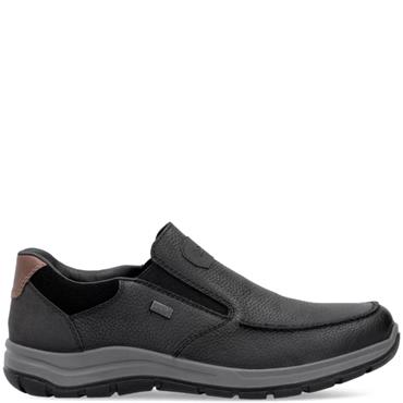 RIEKER MENS TEX CASUAL SLIP ON SHOE - BLACK