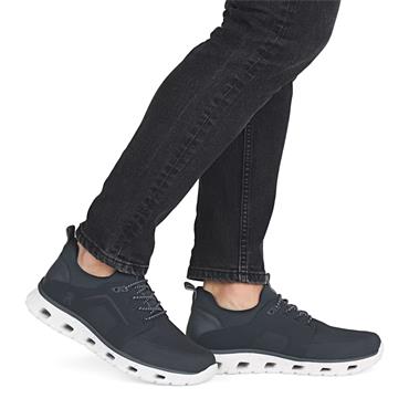 RIEKER MENS SOFT LACE TRAINER - BLUE