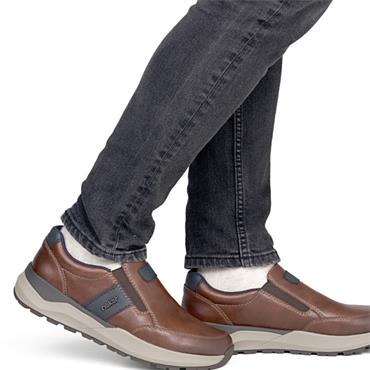 RIEKER MENS WIDE FIT COMFORT SHOE - BROWN