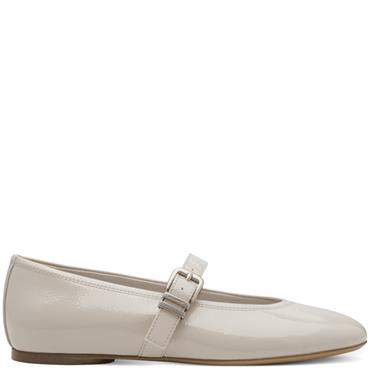 TAMARIS WOMENS FLAT STRAP SHOE - IVORY