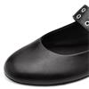 TAMARIS WOMENS FLAT STRAP SHOE - BLACK