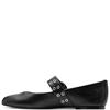 TAMARIS WOMENS FLAT STRAP SHOE - BLACK