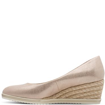 TAMARIS WOMENS WEDGE SHOE - LIGHT GOLD