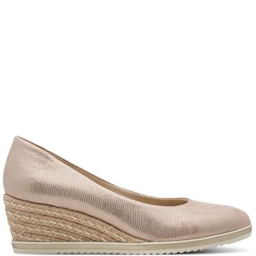 TAMARIS WOMENS WEDGE SHOE - LIGHT GOLD