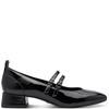 TAMARIS WOMENS LOW HEEL STRAP SHOE - BLACK PATENT