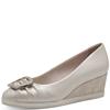 TAMARIS WOMENS WEDGE BOW COURT SHOE - CHAMPAGNE
