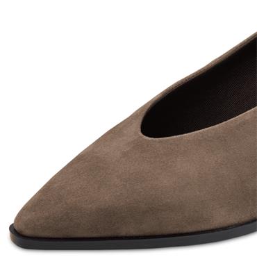 TAMARIS WOMENS LOW HEEL COURT SHOE - TAUPE