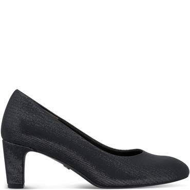 TAMARIS WOMENS MED HEEL COURT SHOE - PEWTER
