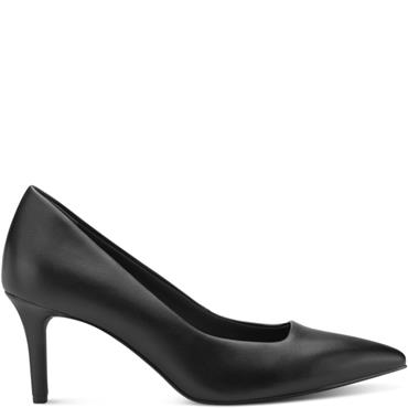 TAMARIS WOMENS MID HEEL COURT SHOE - BLACK