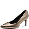 TAMARIS WOMENS MID HEEL COURT SHOE - BRONZE