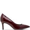 TAMARIS WOMENS MID HEEL COURT SHOE - MERLOT