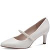 TAMARIS WOMENS MED HEEL STRAP COURT SHOE - WHITE