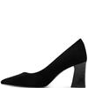 TAMARIS WOMENS MID HEEL COURT SHOE - BLACK SUEDE