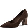 TAMARIS WOMENS MID HEEL COURT SHOE - MOCCA SUEDE