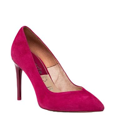 TAMARIS WOMENS POINT TOE COURT SHOE - CRANBERRY