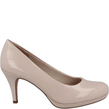 TAMARIS WOMENS MEDIUM HEEL COURT SHOE - POWDER