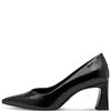 TAMARIS WOMENS MID HEEL COURT SHOE - BLACK