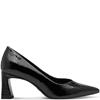 TAMARIS WOMENS MID HEEL COURT SHOE - BLACK