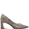 TAMARIS WOMENS MID HEEL COURT SHOE - BEIGE SNAKE