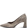 TAMARIS WOMENS MID HEEL COURT SHOE - BEIGE SNAKE