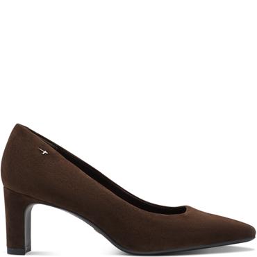 TAMARIS WOMENS MID HEEL COURT SHOE - MOCCA