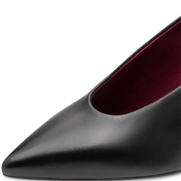 TAMARIS WOMENS MID HEEL COURT SHOE - BLACK