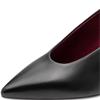 TAMARIS WOMENS MID HEEL COURT SHOE - BLACK