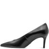 TAMARIS WOMENS MID HEEL COURT SHOE - BLACK
