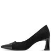 TAMARIS WOMENS MID HEEL COURT SHOE - BLACK