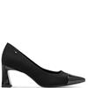 TAMARIS WOMENS MID HEEL COURT SHOE - BLACK