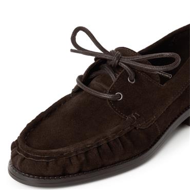 TAMARIS WOMENS LEATHER LACE LOAFER - MOCCA