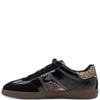 TAMARIS WOMENS LACE TRAINER - BLACK SNAKE