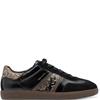TAMARIS WOMENS LACE TRAINER - BLACK SNAKE