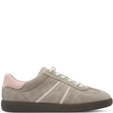 TAMARIS WOMENS LACE TRAINER - TAUPE ROSE