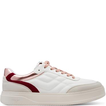 TAMARIS WOMENS LACE TRAINER - OFFWHITE MULTI