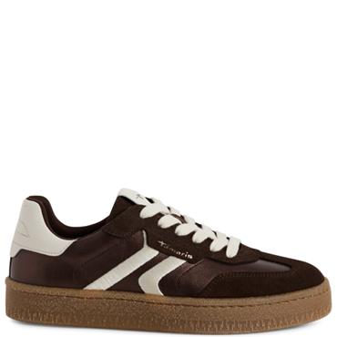 TAMARIS WOMENS LACE TRAINER - BROWN METALLIC