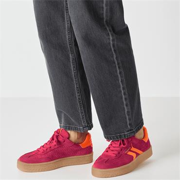 TAMARIS WOMENS LACE TRAINER - PINK NEON