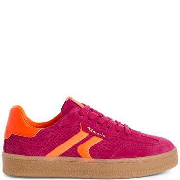 TAMARIS WOMENS LACE TRAINER - PINK NEON