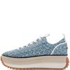 TAMARIS WOMENS WEDGE LACE TRAINER - DENIM