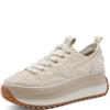 TAMARIS WOMENS WEDGE LACE TRAINER - IVORY MULTI