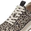 TAMARIS WOMENS WEDGE LACE TRAINER - LEOPARD