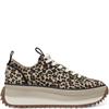 TAMARIS WOMENS WEDGE LACE TRAINER - LEOPARD