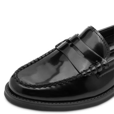 TAMARIS WOMENS SLIP ON LOAFER - BLACK