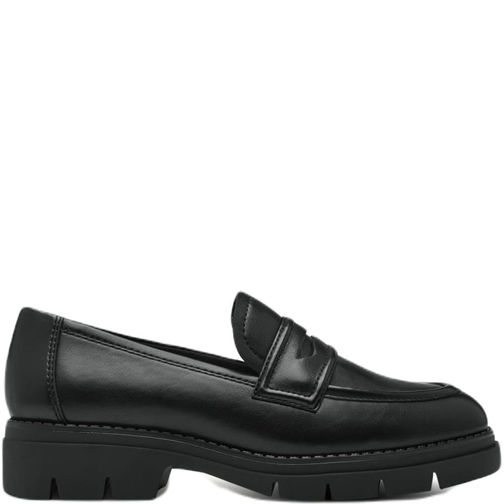 TAMARIS WOMENS SLIP ON LOAFER BLACK Paul Byron Shoes Ireland