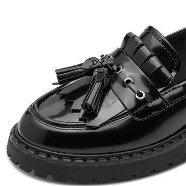 TAMARIS WOMENS SLIP ON LOAFER - BLACK