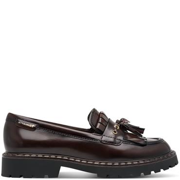 TAMARIS WOMENS SLIP ON LOAFER - MOCCA