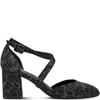 TAMARIS WOMENS MID HEEL STRAP SANDAL - GREY LEOPARD